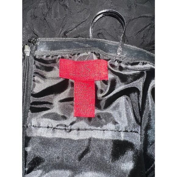 JS Collections dress Strapless Chiffon evening Black sweetheart back zip lined - Picture 8 of 10